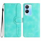 For vivo Y56 5G Global/Y16 4G Global Heart Pattern Skin Feel Leather Phone Case(Light Blue) - 1