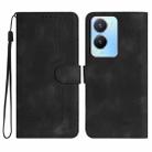 For vivo Y56 5G Global/Y16 4G Global Heart Pattern Skin Feel Leather Phone Case(Black) - 1