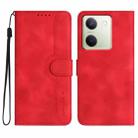 For vivo Y100 5G Global Heart Pattern Skin Feel Leather Phone Case(Red) - 1