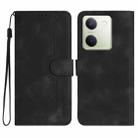 For vivo Y100 5G Global Heart Pattern Skin Feel Leather Phone Case(Black) - 1