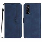 For vivo Y72 5G/iQOO Z3/Y52 5G Heart Pattern Skin Feel Leather Phone Case(Royal Blue) - 1