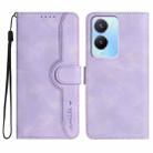 For vivo Y02s 4G Global Heart Pattern Skin Feel Leather Phone Case(Purple) - 1