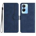 For vivo Y02s 4G Global Heart Pattern Skin Feel Leather Phone Case(Royal Blue) - 1