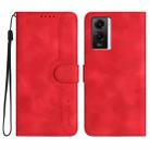 For vivo Y75 5G Global/T1 5G Global Heart Pattern Skin Feel Leather Phone Case(Red) - 1