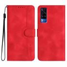 For vivo Y53s 4G/Y51a/Y33 4G Heart Pattern Skin Feel Leather Phone Case(Red) - 1