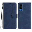 For vivo Y53s 4G/Y51a/Y33 4G Heart Pattern Skin Feel Leather Phone Case(Royal Blue) - 1