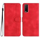 For vivo Y20a/Y20g/Y12a Heart Pattern Skin Feel Leather Phone Case(Red) - 1