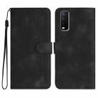 For vivo Y20a/Y20g/Y12a Heart Pattern Skin Feel Leather Phone Case(Black) - 1