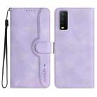 For vivo Y20a/Y20g/Y12a Heart Pattern Skin Feel Leather Phone Case(Purple) - 1