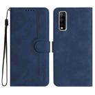 For vivo Y70s Heart Pattern Skin Feel Leather Phone Case(Royal Blue) - 1