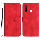 For vivo Y19/U3/Y5s/Z5i/U20 Heart Pattern Skin Feel Leather Phone Case(Red) - 1