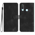 For vivo Y17/Y15/Y12/Y11 Heart Pattern Skin Feel Leather Phone Case(Black) - 1