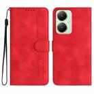 For vivo Y27 4G Global Heart Pattern Skin Feel Leather Phone Case(Red) - 1