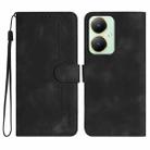 For vivo Y27 4G Global Heart Pattern Skin Feel Leather Phone Case(Black) - 1