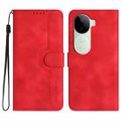 For vivo iQOO Z9s / V40e India Heart Pattern Skin Feel Leather Phone Case(Red) - 1