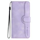 For vivo iQOO Z9s / V40e India Heart Pattern Skin Feel Leather Phone Case(Purple) - 2