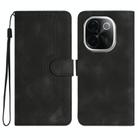 For vivo iQOO Z9s Pro / T3 Pro 5G India Heart Pattern Skin Feel Leather Phone Case(Black) - 1