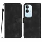 For vivo Y19s Global Heart Pattern Skin Feel Leather Phone Case(Black) - 1