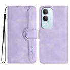 For vivo Y19s Global Heart Pattern Skin Feel Leather Phone Case(Purple) - 1