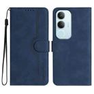 For vivo Y19s Global Heart Pattern Skin Feel Leather Phone Case(Royal Blue) - 1