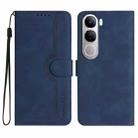 For vivo Y300 / vivo V40 Lite 4G / 5G IDN Heart Pattern Skin Feel Leather Phone Case(Royal Blue) - 1