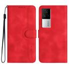 For vivo iQOO 7 India / iQOO Neo5 Heart Pattern Skin Feel Leather Phone Case(Red) - 1