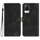 For vivo S9 Heart Pattern Skin Feel Leather Phone Case(Black) - 1