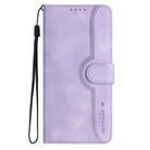 For vivo S9 Heart Pattern Skin Feel Leather Phone Case(Purple) - 2