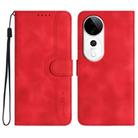 For vivo S19 Pro Heart Pattern Skin Feel Leather Phone Case(Red) - 1