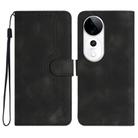 For vivo S19 Pro Heart Pattern Skin Feel Leather Phone Case(Black) - 1