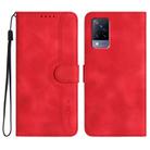 For vivo V21 4G / 5G / V21s Heart Pattern Skin Feel Leather Phone Case(Red) - 1
