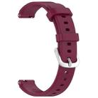 12mm Universal Solid Color Silver Buckle Silicone Watch Band(Wine Red) - 1