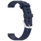 12mm Universal Solid Color Silver Buckle Silicone Watch Band(Midnight  Blue) - 1