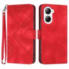 For ZTE Libero 5G IV Line Pattern Skin Feel Leather Phone Case(Red) - 1