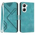 For ZTE Libero 5G IV Line Pattern Skin Feel Leather Phone Case(Light Blue) - 1