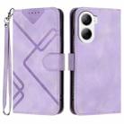 For ZTE Libero 5G IV Line Pattern Skin Feel Leather Phone Case(Light Purple) - 1