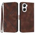 For ZTE Libero 5G IV Line Pattern Skin Feel Leather Phone Case(Coffee) - 1