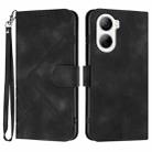 For ZTE Libero 5G IV Line Pattern Skin Feel Leather Phone Case(Black) - 1