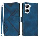 For ZTE Libero 5G IV Line Pattern Skin Feel Leather Phone Case(Royal Blue) - 1