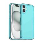 For iPhone 16 Candy Series TPU Phone Case(Transparent Blue) - 1