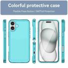 For iPhone 16 Candy Series TPU Phone Case(Transparent Blue) - 2