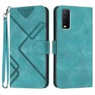 For vivo Y20a/Y20g/Y12a Line Pattern Skin Feel Leather Phone Case(Light Blue) - 1