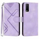 For vivo Y20a/Y20g/Y12a Line Pattern Skin Feel Leather Phone Case(Light Purple) - 1