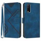 For vivo Y20a/Y20g/Y12a Line Pattern Skin Feel Leather Phone Case(Royal Blue) - 1