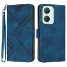 For vivo Y03 4G Global Line Pattern Skin Feel Leather Phone Case(Royal Blue) - 1