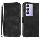 For vivo Y100 5G IDN/Y200e 5G Global Line Pattern Skin Feel Leather Phone Case(Black) - 1