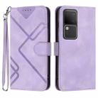 For vivo V30 5G Global/V30 Pro 5G Global Line Pattern Skin Feel Leather Phone Case(Light Purple) - 1