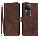 For vivo V30 5G Global/V30 Pro 5G Global Line Pattern Skin Feel Leather Phone Case(Coffee) - 1