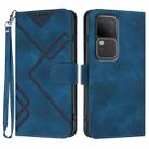 For vivo V30 5G Global/V30 Pro 5G Global Line Pattern Skin Feel Leather Phone Case(Royal Blue) - 1