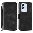 For vivo V30 Lite 5G Global Line Pattern Skin Feel Leather Phone Case(Black) - 1